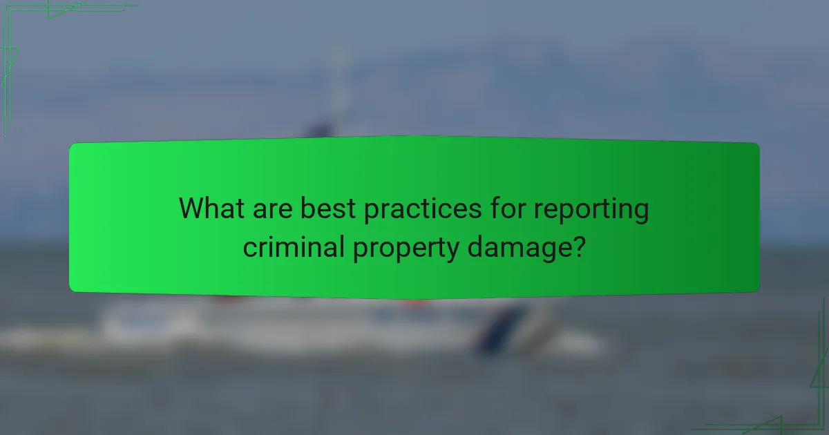 What are best practices for reporting criminal property damage?