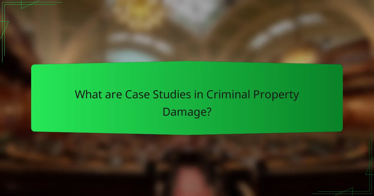 What are Case Studies in Criminal Property Damage?