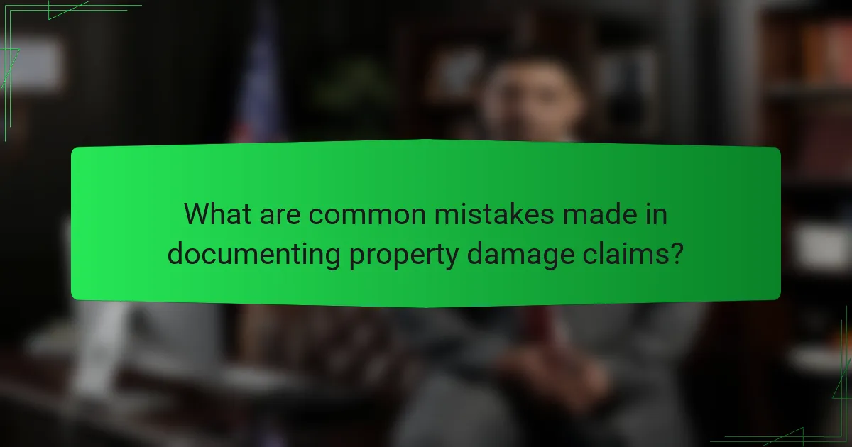What are common mistakes made in documenting property damage claims?