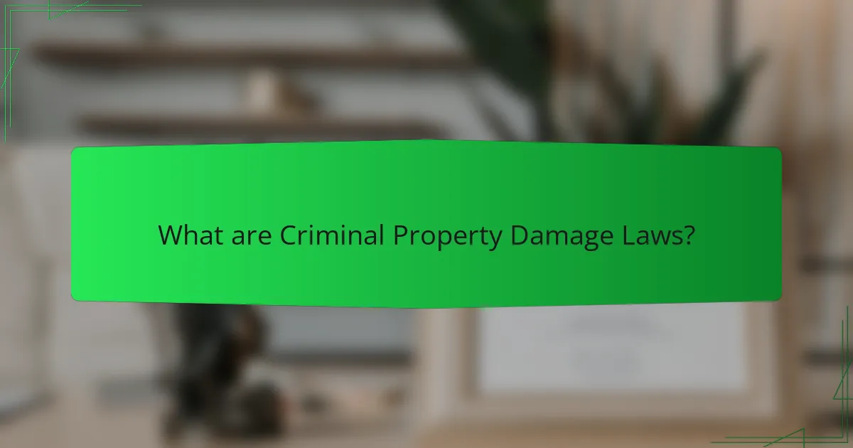 What are Criminal Property Damage Laws?
