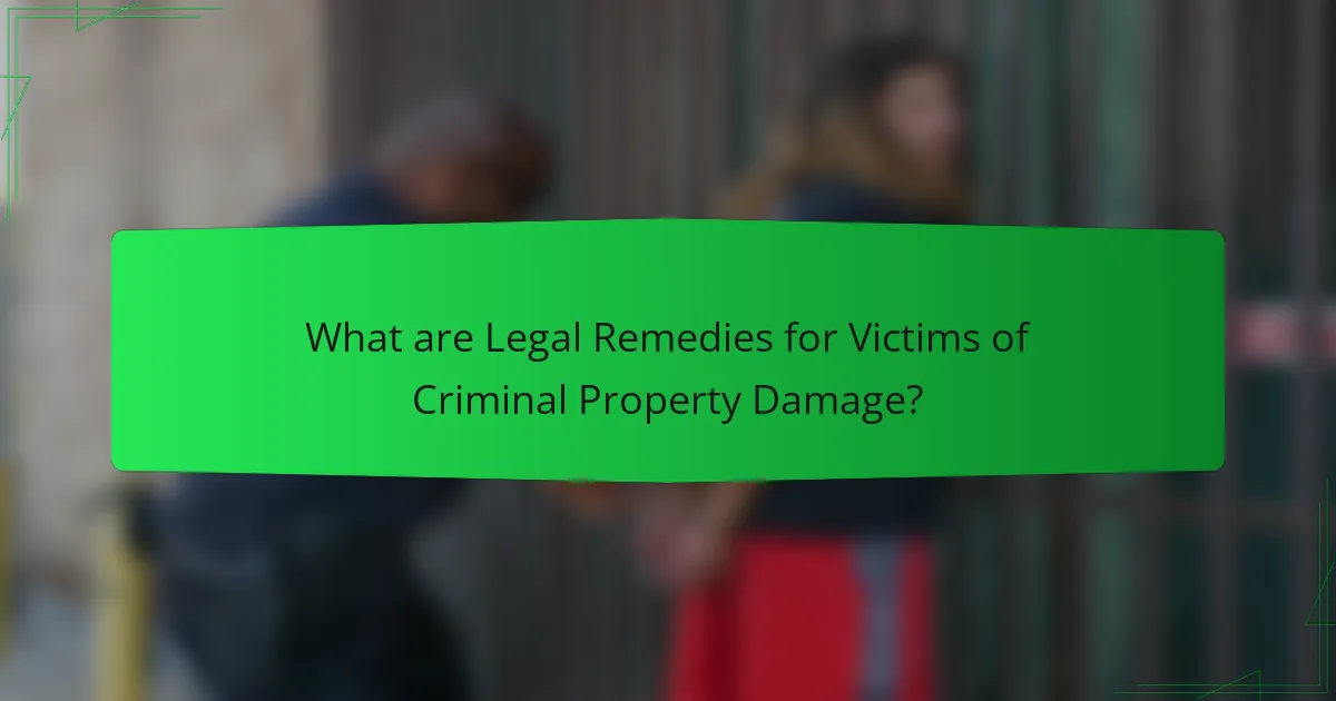 What are Legal Remedies for Victims of Criminal Property Damage?
