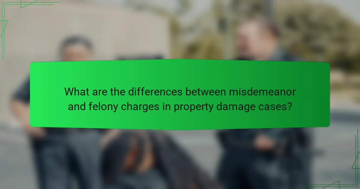 What are the differences between misdemeanor and felony charges in property damage cases?