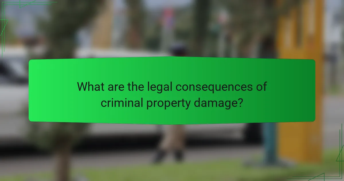 What are the legal consequences of criminal property damage?