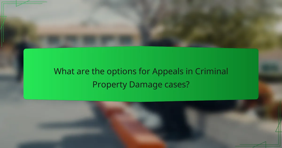 What are the options for Appeals in Criminal Property Damage cases?