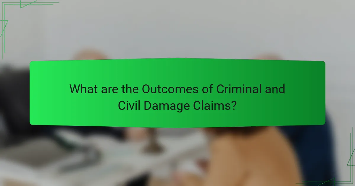 What are the Outcomes of Criminal and Civil Damage Claims?