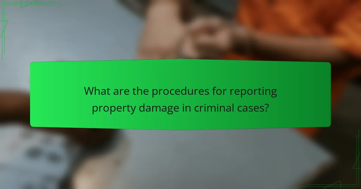 What are the procedures for reporting property damage in criminal cases?