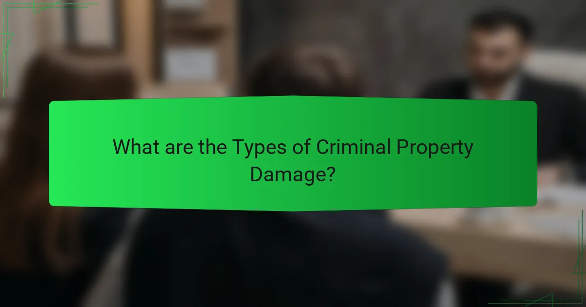 What are the Types of Criminal Property Damage?