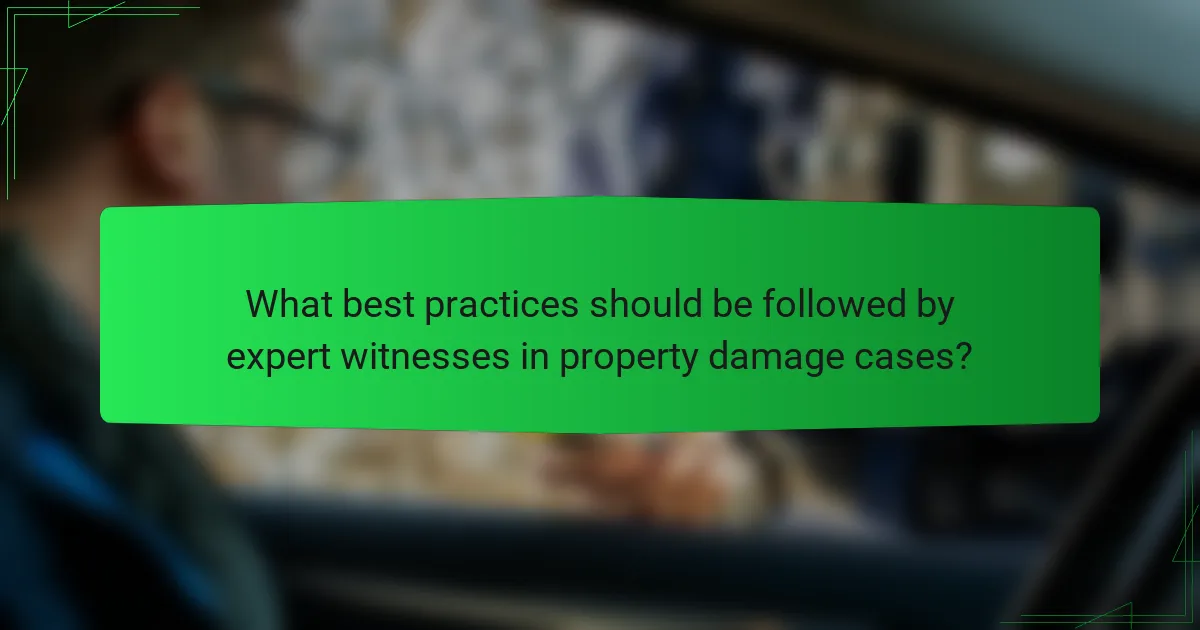 What best practices should be followed by expert witnesses in property damage cases?