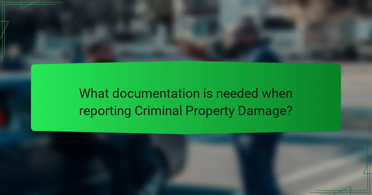 What documentation is needed when reporting Criminal Property Damage?