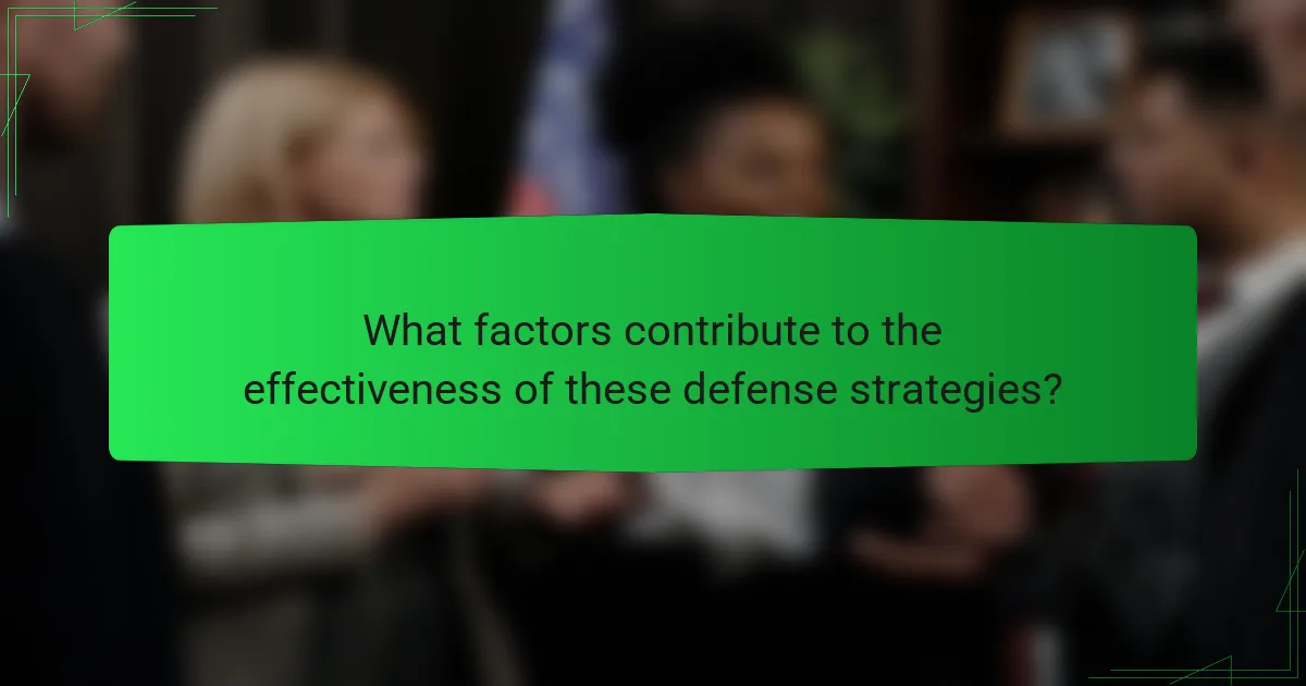 What factors contribute to the effectiveness of these defense strategies?