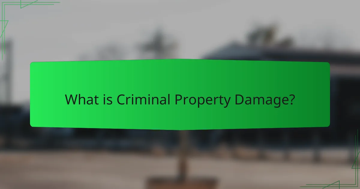 What is Criminal Property Damage?