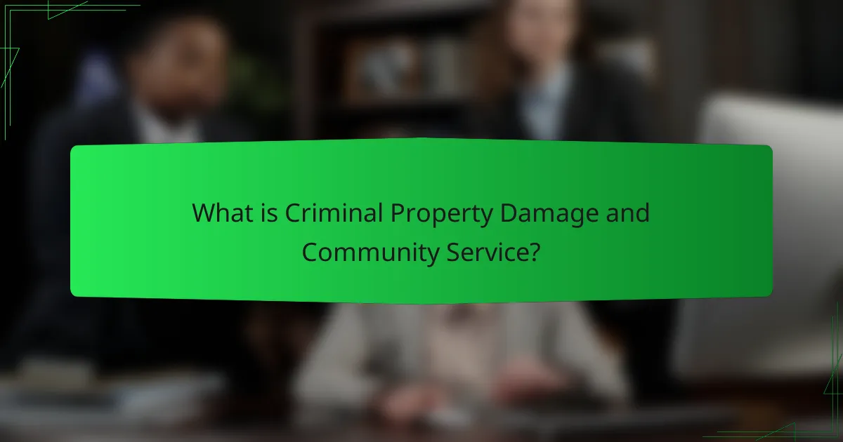 What is Criminal Property Damage and Community Service?
