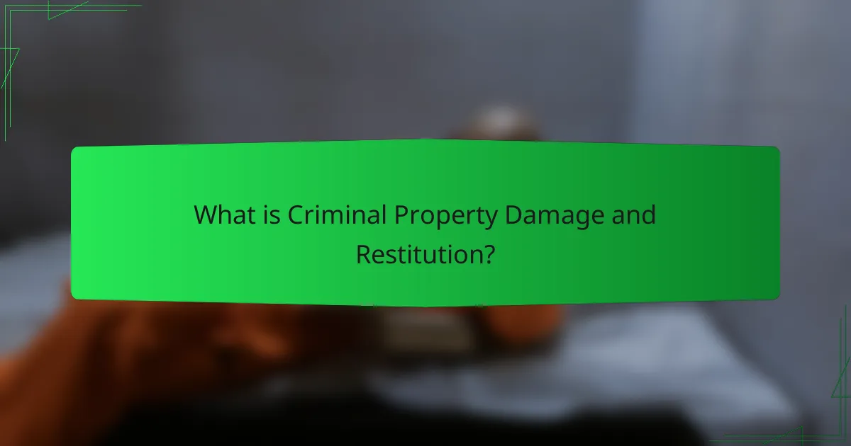 What is Criminal Property Damage and Restitution?