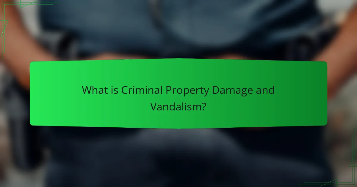 What is Criminal Property Damage and Vandalism?