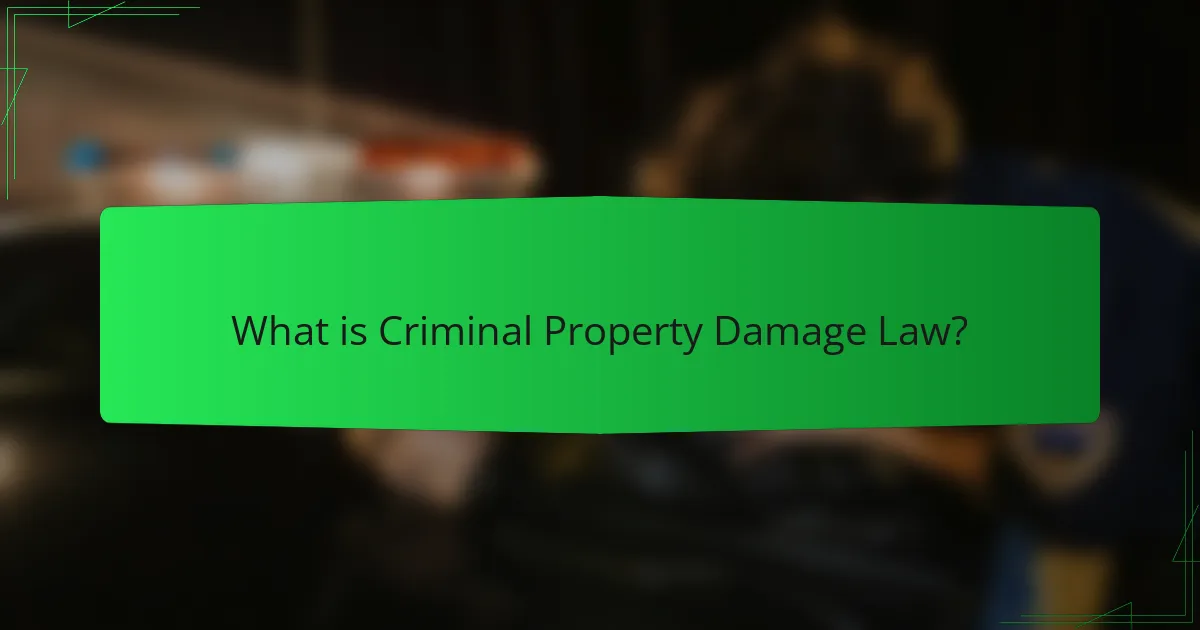 What is Criminal Property Damage Law?
