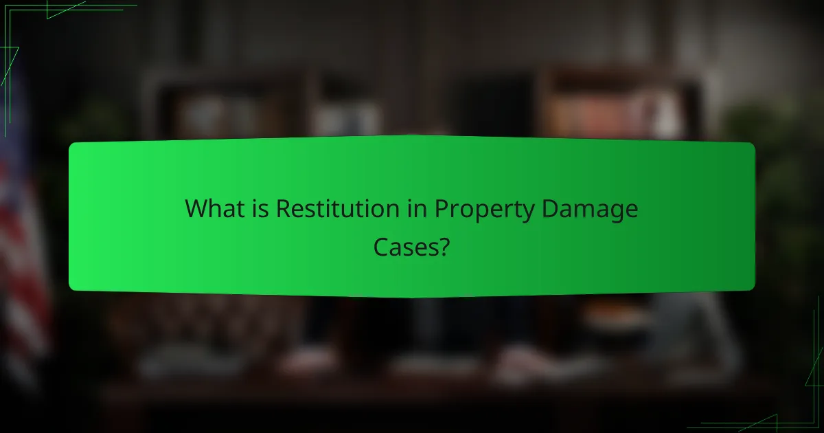 What is Restitution in Property Damage Cases?