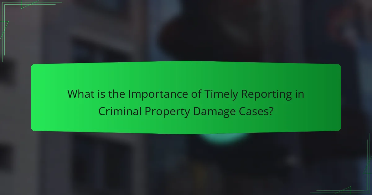 What is the Importance of Timely Reporting in Criminal Property Damage Cases?