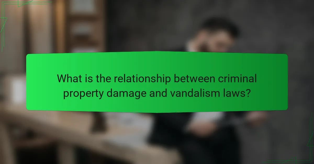 What is the relationship between criminal property damage and vandalism laws?