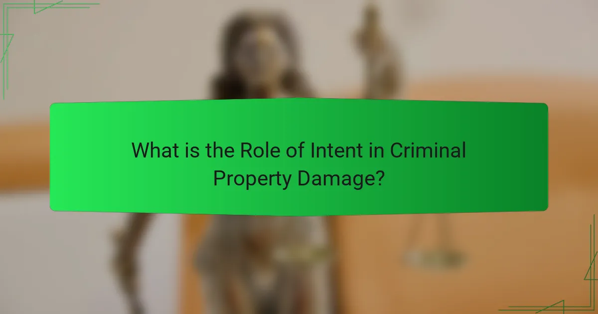 What is the Role of Intent in Criminal Property Damage?