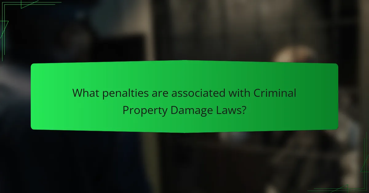 What penalties are associated with Criminal Property Damage Laws?