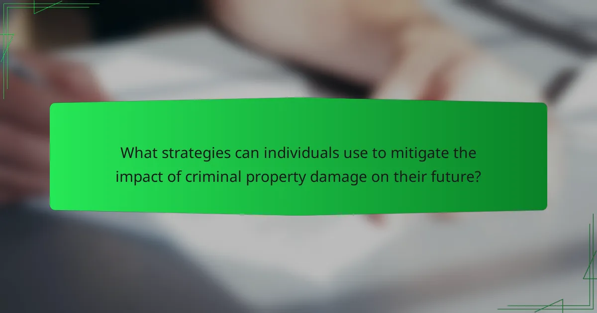 What strategies can individuals use to mitigate the impact of criminal property damage on their future?